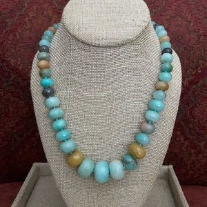 $225 NEW Sundance Amazonite Graduated Necklace